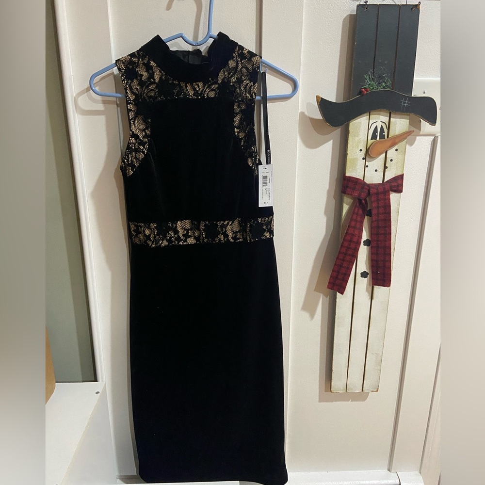 Black velvet and lace dress by Bisou Bisou
